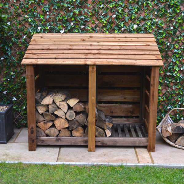 Dakota Fields 150Cm W x 80Cm D Solid Wood Log Store Wayfair.co.uk